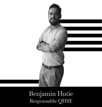 Portrait de Benjamin Hutie, Responsable QHSE de l'entreprise Alain Bonadei